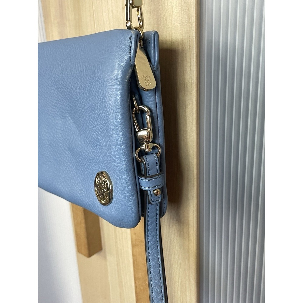 Vince Camuto Crossbody Bag Blue Pebble Leather Small Wristlet Wallet Travel - Picture 5 of 8